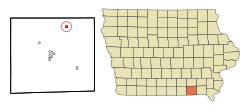 Davis County Iowa Incorporated and Unincorporated areas Floris Highlighted